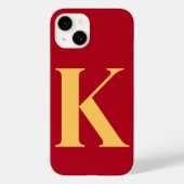 Ruby Gold Initial Personalisiert Monogram Design Case-Mate iPhone Hülle (Rückseite)