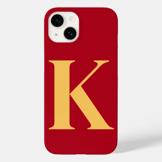 Ruby Gold Initial Personalisiert Monogram Design Case-Mate iPhone Hülle (Rückseite)