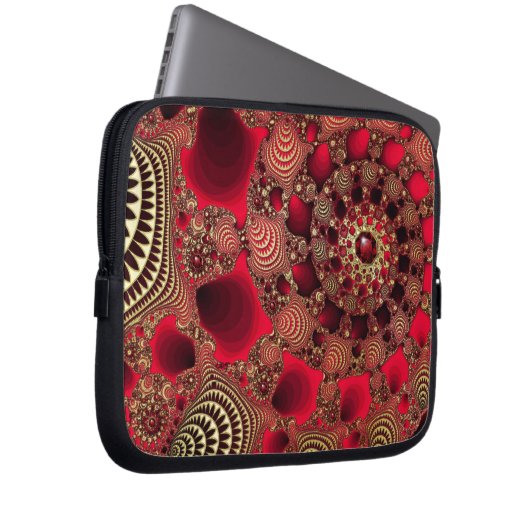 Ruby & Gold Laptop Sleeve (Vorne Rechts)