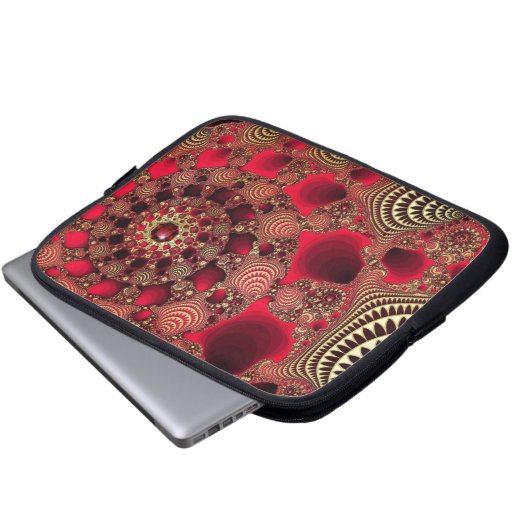 Ruby & Gold Laptop Sleeve (Vorne Knopf)