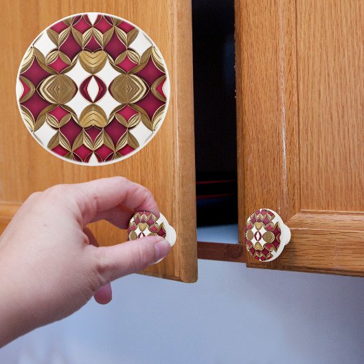 Ruby Gold und White Keramikknauf