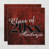 Ruby Grad | Red Garnet Crimson Scarlet Party Theme Einladung (Vorne/Hinten)