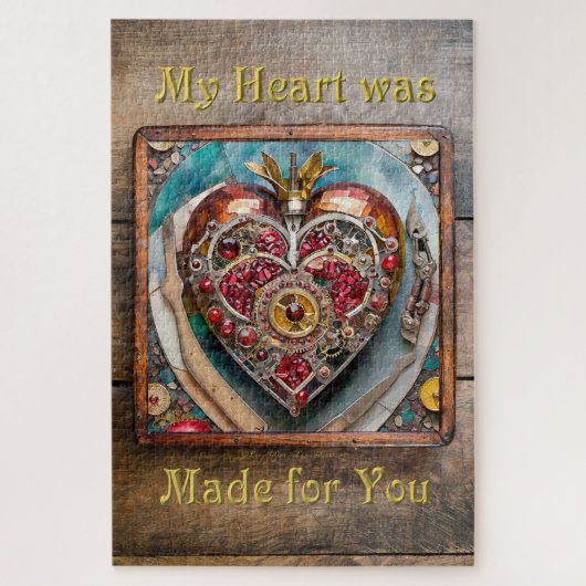 Ruby Granatapfel Herz Steampunk Serie Puzzle (Vertikal)