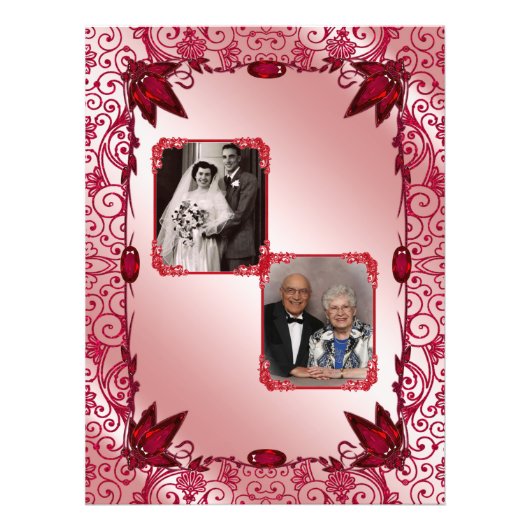 Ruby Happy 40. Hochzeitstag Fotodruck (Vorne)