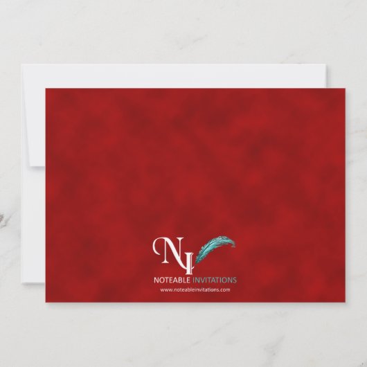 Ruby Heart 40. Hochzeitsfeier Einladung (Rückseite)