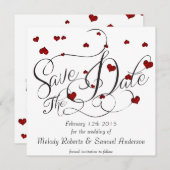 Ruby Heart Confetti Save the Date (Vorne/Hinten)
