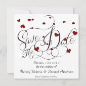 Ruby Heart Confetti Save the Date (Vorderseite)