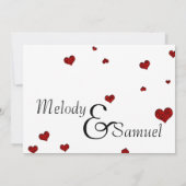 Ruby Heart Confetti Wedding Einladung (Rückseite)