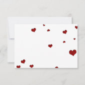 Ruby Heart Confetti Wedding RSVP (Rückseite)