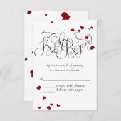 Ruby Heart Confetti Wedding RSVP (Vorne/Hinten)