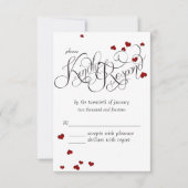 Ruby Heart Confetti Wedding RSVP Karte (Vorderseite)