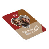 Ruby Heart Custom Foto Anniversary Keepake Magnet (Rechte Seite)