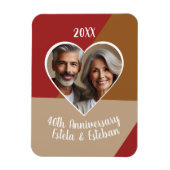 Ruby Heart Custom Foto Anniversary Keepake Magnet (Vertikal)