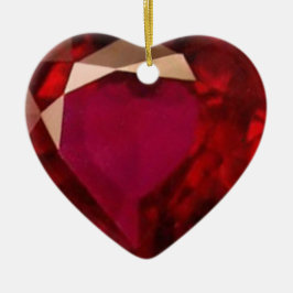 Ruby Heart Keramikornament