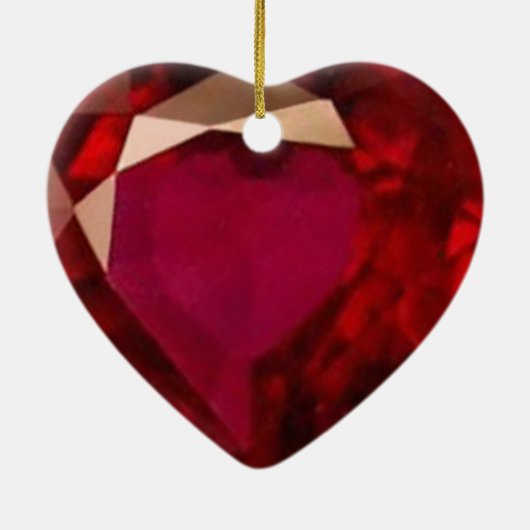 Ruby Heart Keramikornament (Hinten)