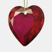 Ruby Heart Keramikornament (Links)