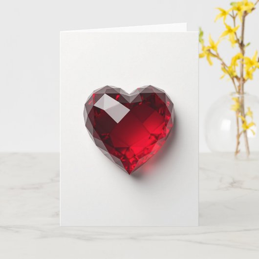 Ruby Heart Love Card Karte (Gelbe Blume)
