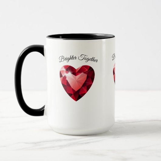 Ruby Heart Love Mug – Elegant Valentine Gift Tasse (Links)