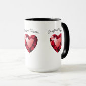 Ruby Heart Love Mug – Elegant Valentine Gift Tasse (VorderseiteRechts)