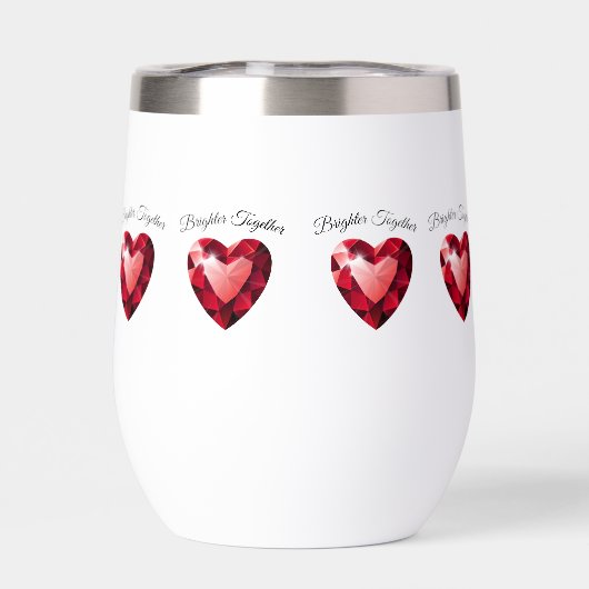 Ruby Heart Love Thermal mug Valentine Gift  (Rückseite)