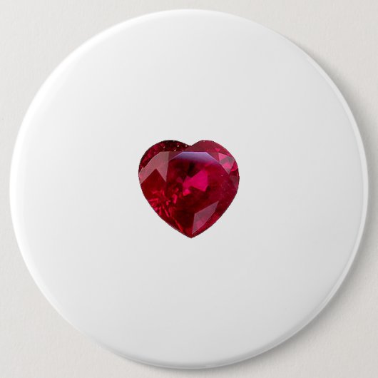 Ruby Heart Red Gemstone Button (Vorderseite)