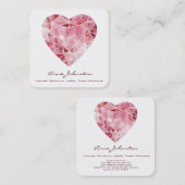 Ruby Heart Square Business Card Quadratische Visitenkarte (Vorne/Hinten)
