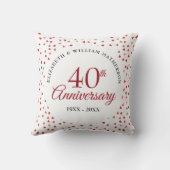 Ruby Hearts Confetti, 40 Jahre alt Kissen (Rückseite)