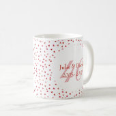 Ruby Hearts Confetti zum 40. Hochzeitstag Kaffeetasse (VorderseiteRechts)