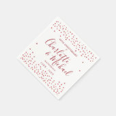 Ruby Hearts Confetti zum 40. Hochzeitstag Serviette (Ecke)
