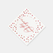 Ruby Hearts Confetti zum 40. Hochzeitstag Serviette (Ecke)