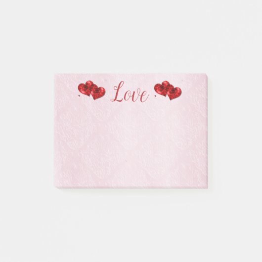 Ruby Hearts Liebe Post-It-Notes Post-it Klebezettel (Vorderseite)