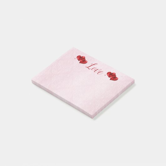 Ruby Hearts Liebe Post-It-Notes Post-it Klebezettel (angewinkelt)