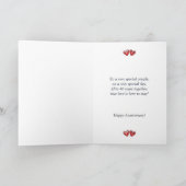 Ruby Hearts (Tall) zum 40. Jahrestag Karte (Innenseite)