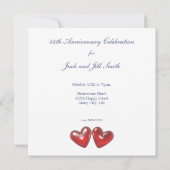 Ruby Hearts zum 40. Jahrestag Einladung (Rückseite)