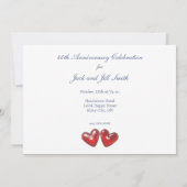 Ruby Hearts zum 40. Jahrestag Einladung (Rückseite)