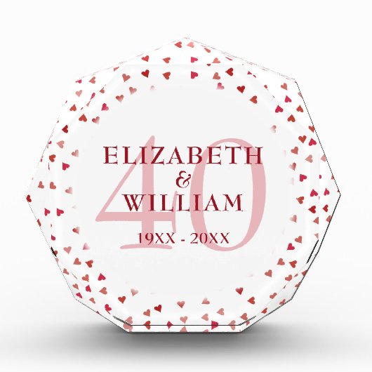 Ruby Hearts zum 40. Jahrestag Fotoblock (Vorderseite)