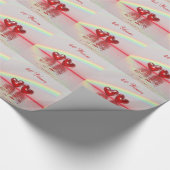 Ruby Hearts zum 40. Jahrestag Geschenkpapier (Ecke)