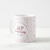 Ruby Hearts zum 40. Jahrestag Kaffeetasse (Vorderseite Links)