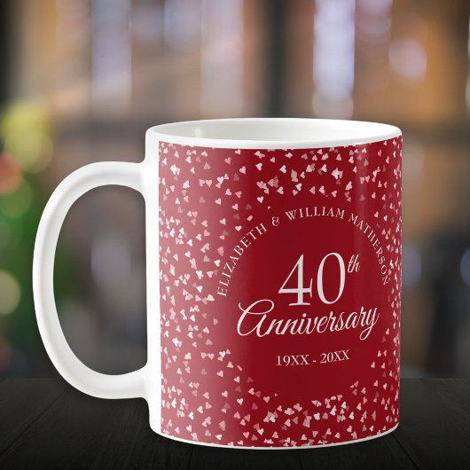 Ruby Hearts zum 40. Jahrestag Kaffeetasse