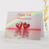 Ruby Hearts zum 40. Jahrestag Karte (Gelbe Blume)