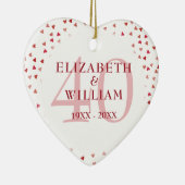 Ruby Hearts zum 40. Jahrestag Keramik Ornament (Rechts)