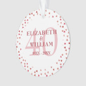 Ruby Hearts zum 40. Jahrestag Ornament (Vorderseite)