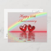 Ruby Hearts zum 40. Jahrestag Postkarte (Vorne/Hinten)