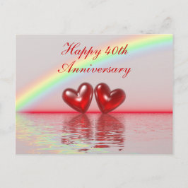 Ruby Hearts zum 40. Jahrestag Postkarte