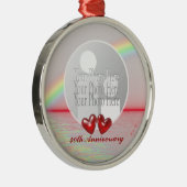 Ruby Hearts zum 40. Jubiläum (Foto-Rahmen) Ornament Aus Metall (Rechts)