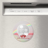 Ruby Hearts zum 40. Jubiläum für Foto Magnet (In Situ (Geschirrspüler))