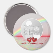 Ruby Hearts zum 40. Jubiläum für Foto Magnet (Vorderseite/Rückseite)