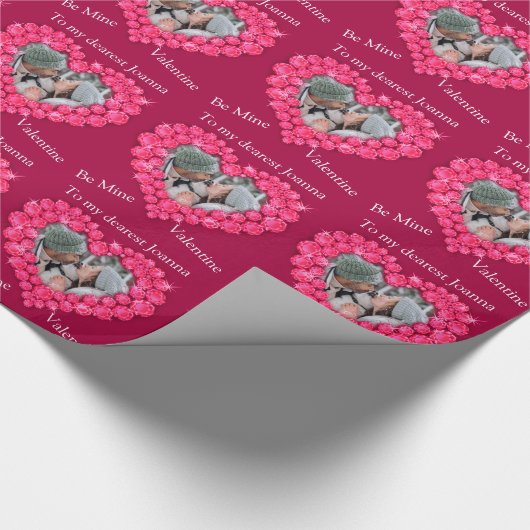 Ruby Herz be mine valentine Foto wickeln Geschenkpapier (Ecke)