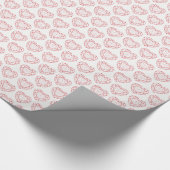 Ruby Herzsteine rote Linie Kunst gemusterte Verpac Geschenkpapier (Ecke)