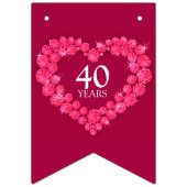 Ruby Hochzeit 40-jähriges Foto Wimpelkette (Erste Fahne)